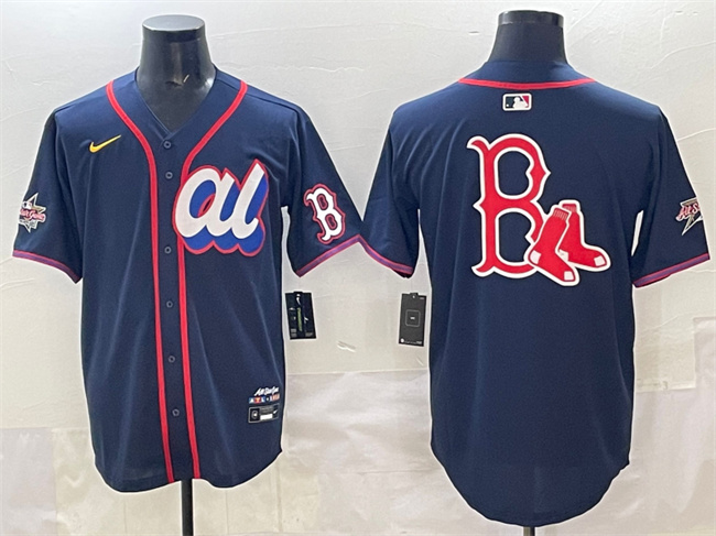 Men's American League Boston Red Sox Team Big Logo Navy 2025 All-Star Edition Limited Stitched Baseball Jersey Men's American League Boston Red Sox Team Big Logo Navy 2025 All-Star Edition Limited Stitched Baseball Jersey